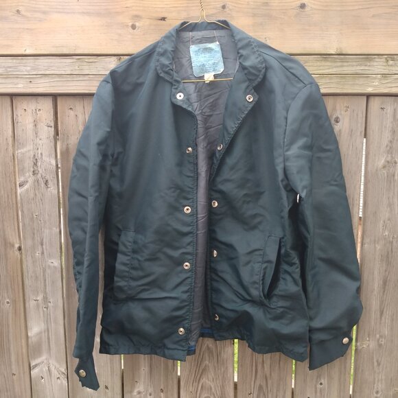 Vintage 60s Nylon Workwear Jacket Snap Front 43" Chest Mechanic Farmer - Picture 3 of 10